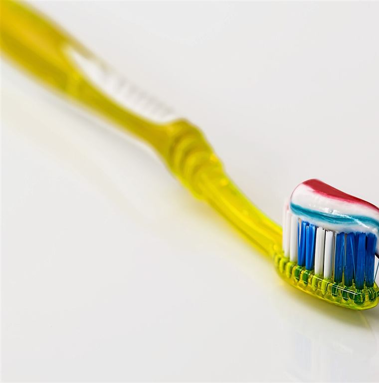 A toothbrush with toothpaste