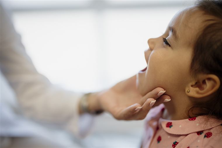 A child opening wide for a dental check-up